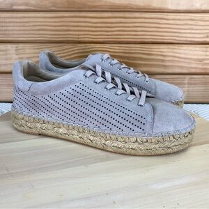 Marc Fisher Tan Suede Mandal Perforated Platform Espadrille Sneakers 9 US Shoes